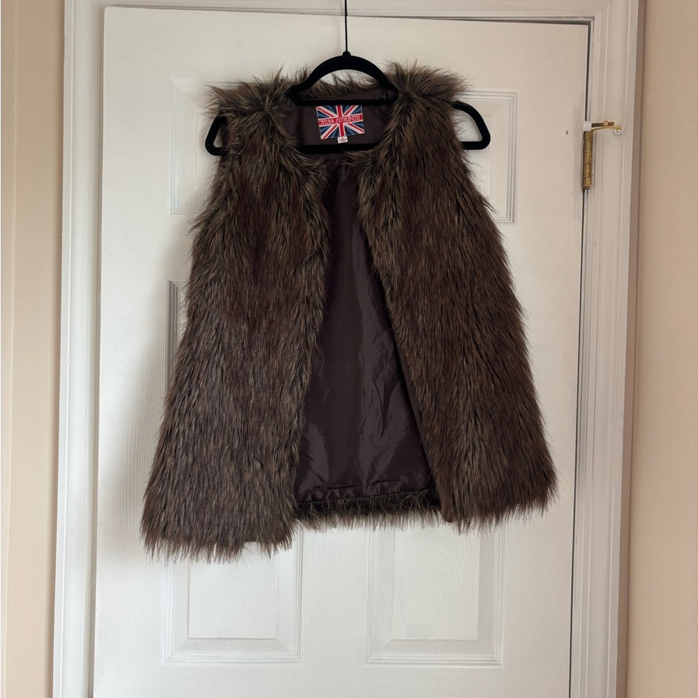 Faux Fur Vest - Brown